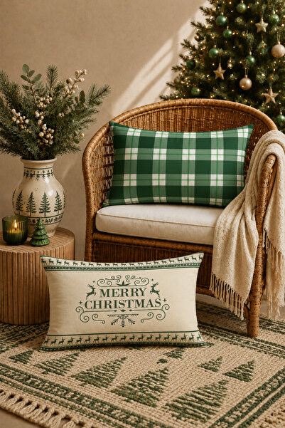 Belle Benoit 2-Piece Rectangular Christmas Patterned Double-Sided Printing, P...