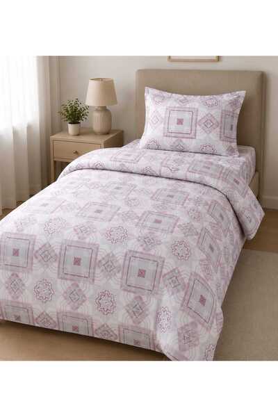 Ercahome tekstil Single Bed Ranforce Cotton Fabric Bedding Set / Pink 160X200