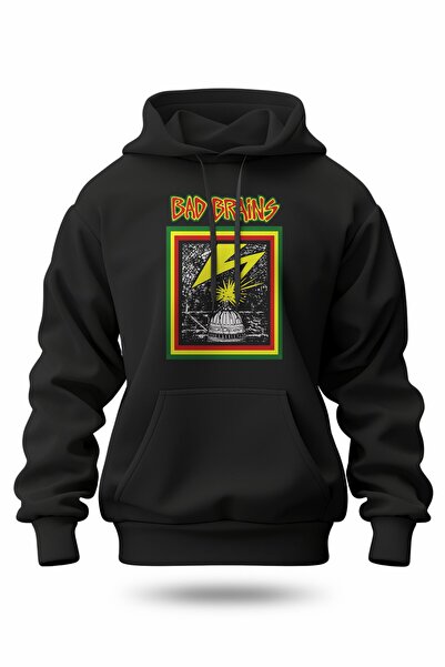 buzagi tasarım ürünleri Bad Brains Digital Print Hooded Unisex Sweatshirt