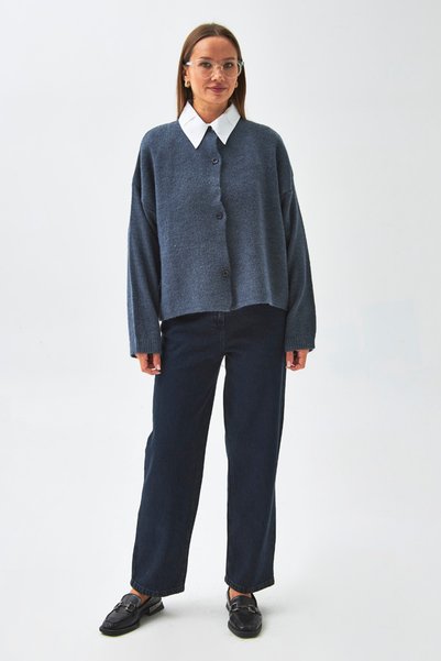 ZÜLAYS Buttoned Knitwear Cardigan Indigo