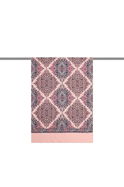 Bursa İpek Pink Ethnic Pattern Soft Shawl