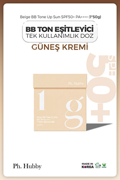 Ph. Hubby Kore BB Tone-Up Güneş Kremi Beyazlık Bırakmayan SPF50+ PA++++ Bej 1...
