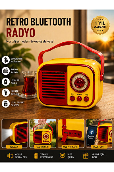 MİRLED AYDINLATMA Taraftar Radyosu Bluetooth Hoparlör FM Radyo USB/TF Kart De...