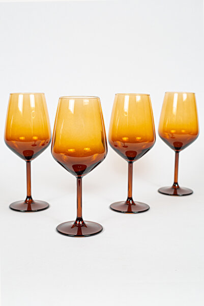 Rakle New Iconic 4'lü Kadeh Seti Amber 490 cc