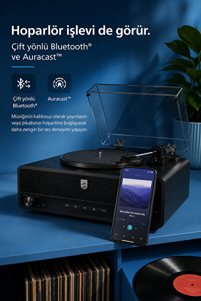 Philips TAV3000B/10 Bluetooth Retro Pikap