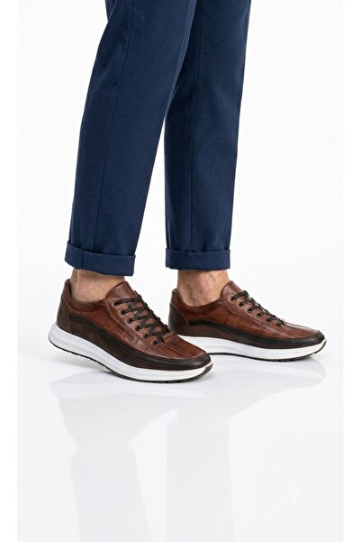 Dropland Men's Brown Genuine Leather Lace-Up Casual Shoes Light Sole Orthoped...