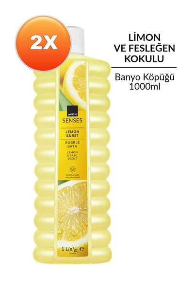 AVON Senses Lemon Burst Limon ve Reyhan Kokulu Banyo Köpüğü 1 Lt. İkili Paket