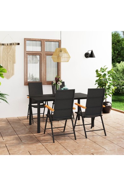Concept Set mobilier de grădină, 5 piese, negru și maro