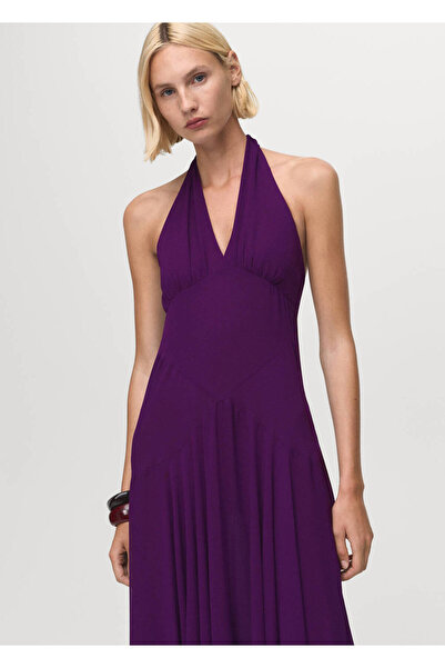 MANGO Woman Langes Kleid mit Neckholder