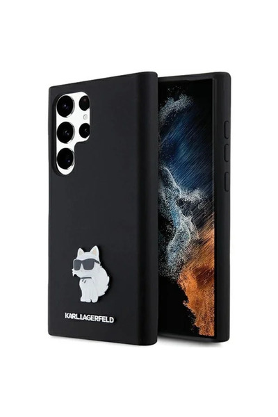 Karl Lagerfeld Silicone Choupette Metal Pin case for Samsung Galaxy S23 Ultra...