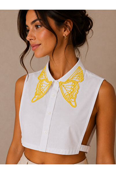 mirach Butterfly Embroidered Shirt Collar Evening Dress Shirt Stylish Collar ...