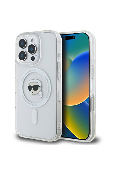 Karl Lagerfeld Husa pentru iPhone 16 Pro - IML MagSafe (KLHMP16LHLSKIH) - Whi...