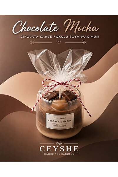 CeyShe Ice Mocha Çikolatalı Kahveli Soya Mum | Çikolata Kahve Kokulu Dekorati...