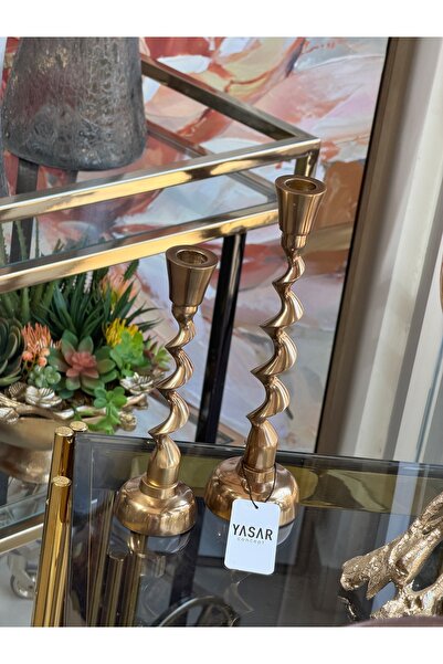 YASAR CONCEPT Voluta Metal Mumluk Set Eskitme