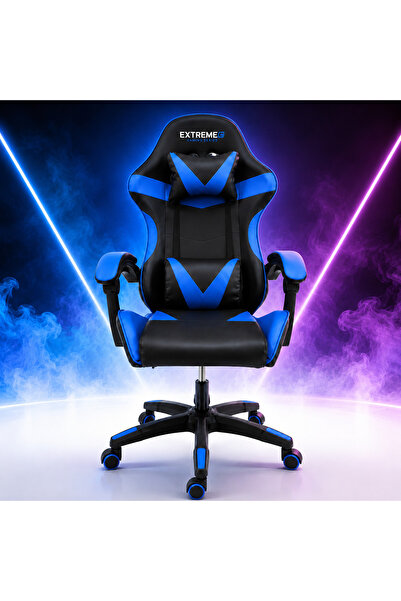 Zenga Scaun de gaming Extreme RX, piele sintetică, negru/albastru