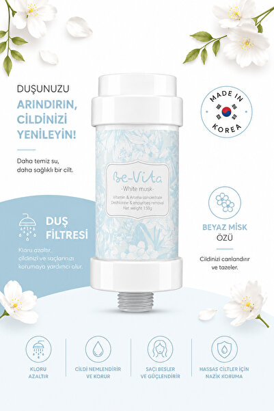 Be-Vita White Musk C Vitaminli Aromatik Duş Filtresi - Saç Dökülme Karşıtı, C...