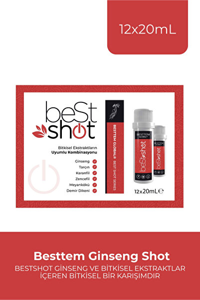 BESTTEM Bestshot Ginseng Bitkisel Karışım – Panax Ginseng ve Bitki Ekstraktlı...
