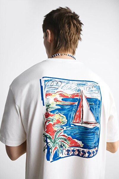 The Champ Clothing Bisiklet Yaka Le Vieux Baskılı Oversize Erkek T-shirt