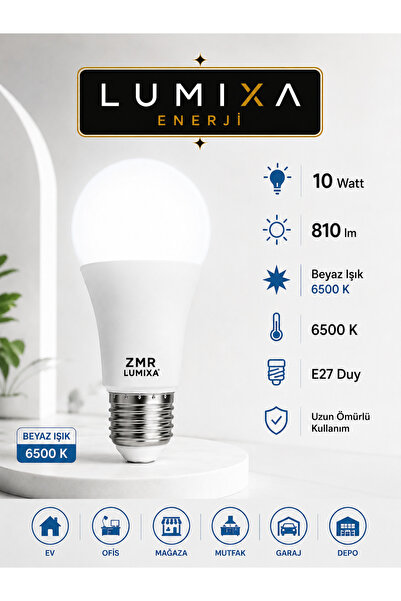 ZMR LUMIXA 10 WATT 810 LM BEYAZ RENK AMPUL