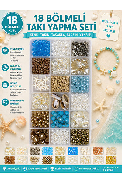 By MO Accessories Летен комплект за изработка на бижута с перли, морски звезд...