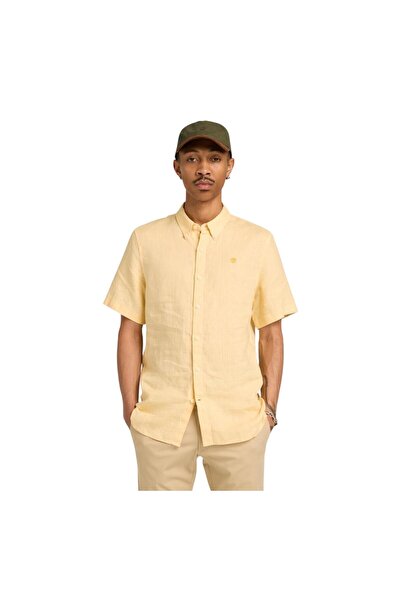 Timberland B0A2Dcca7K1-R Mill Brook Linen Short Sleeve Shirt Men's T-Shirt Cream