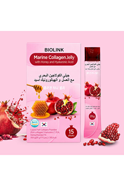 Biolink Korean Marine Collagen Jelly with Hyaluronic Acid & Honey – Skin, Hai...