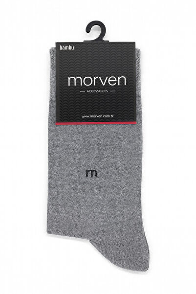 Morven Мъжки сиви чорапи с бамбуков мотив