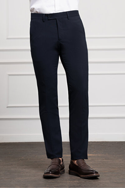 Morven Pantaloni clasici slim fit slim fit pentru bărbați, albastru marin