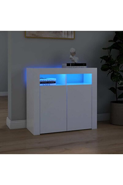 Concept Servantă cu lumini LED, alb, 80x35x75 cm
