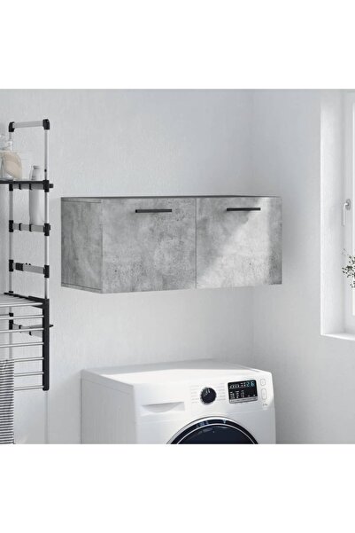 Concept Dulap de perete, gri beton, 80x36,5x35 cm, lemn compozit