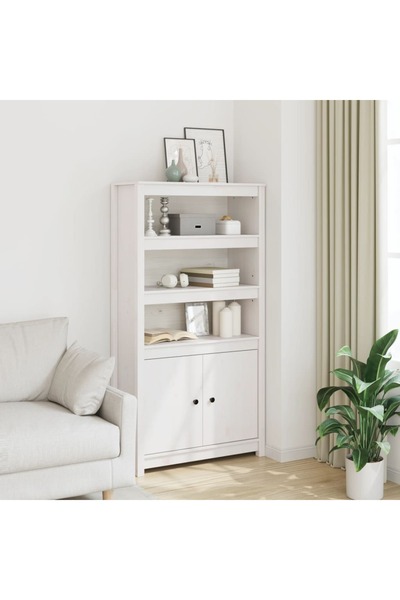 Concept Dulap înalt, alb, 80x35x154 cm, lemn masiv de pin