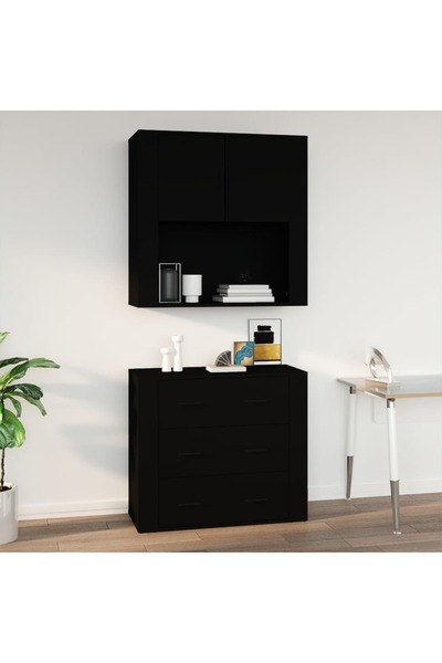 Concept Dulap de perete, negru, 80x33x80 cm, lemn prelucrat