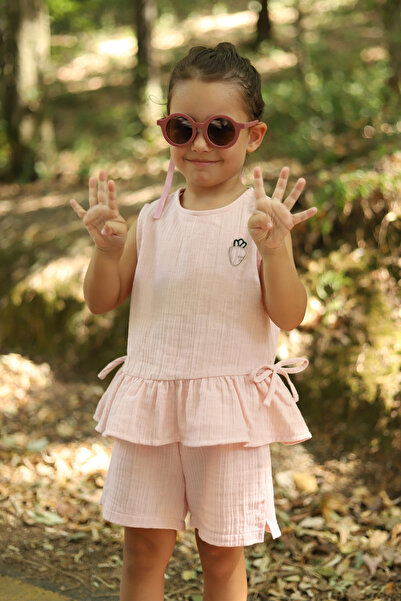 Mioma Kids Muslin Ruffle Set Dusty Pink