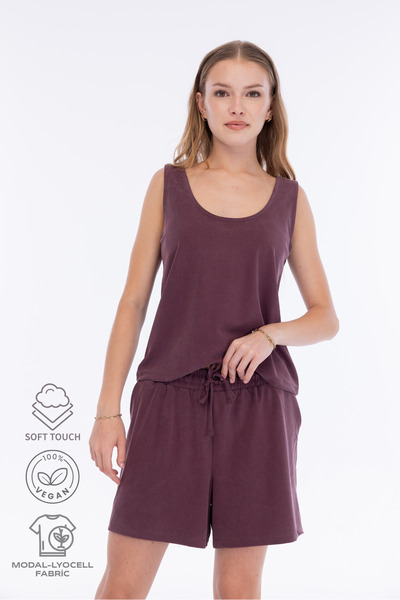 Bled Set Premium din 2 piese din modal – Pantaloni scurți și bluză