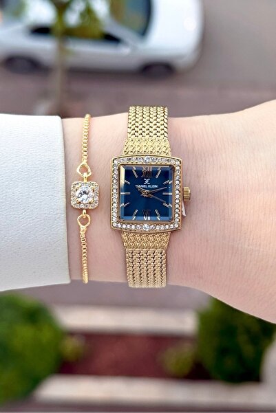Daniel Klein Kadranı Mavi Kordonu Sarı Renk 24 Ay Garantili 20,5 Mm Kadın Kol...
