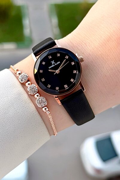 Daniel Klein Kasası Rose Kordonu Siyah Renk 28 Mm Hediye Paketli Kadın Kol Saati
