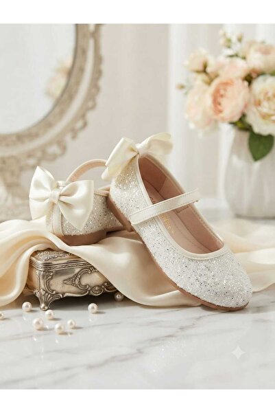 pediashoes KIZ ÇOCUK SİMLİ KREM RENK ARKASI FİYONKLU ORTOPEDİK KAYMAZ TABANLI...