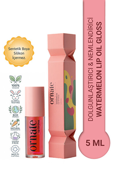 ORNATE Watermelon Lip Oil Gloss Dolgunlaştırıcı Efekt, Nemlendirici, Parlatıc...