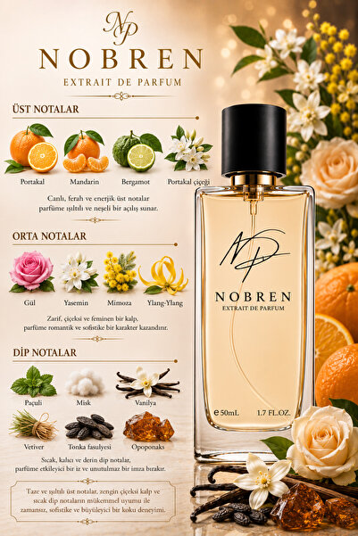 Nobren Parfüm NOBREN M3 Mimoza Çiçeği Kokulu Kadın Parfümü 50 ml – Çiçeksi, Z...