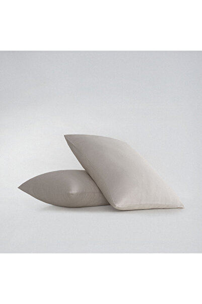 Ecocotton Pachet 2 Fete de Perna Drepte 100% Bumbac Organic Satin Bej 50x70 Cm