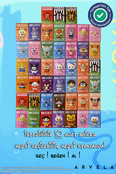 Arvela 10 Adet Bricks Marka Tamamı Seçmeli Mini Blok Seti - 10lu - Sen Ne Seç...