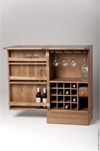 ŞafakMobilya Ahşap tek kapaklı mini bar dolabı