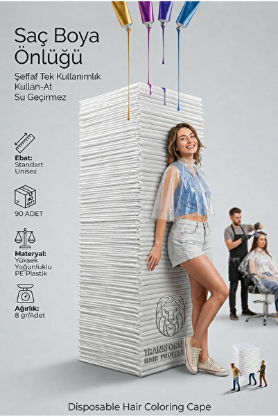 Transformacion Saç Boyası Önlüğü 90 Adet - Tek Kullanımlık Kullan-At Su Geçir...