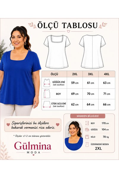Gülmina Moda بلوزة نسائية بياقة مربعة