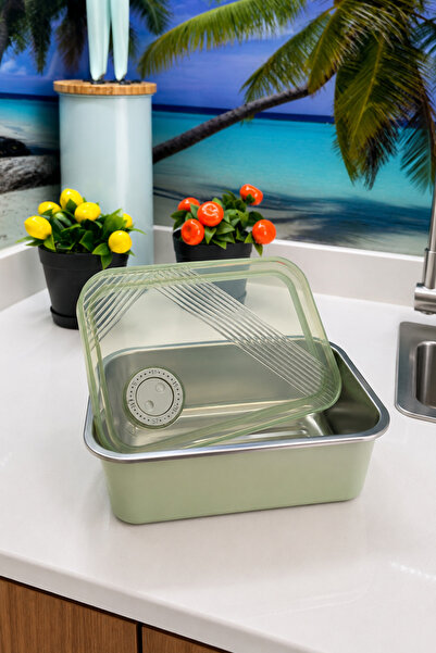 EMİLA HOME Stainless Steel Vacuum Storage Container, Oven and Cake Container ...