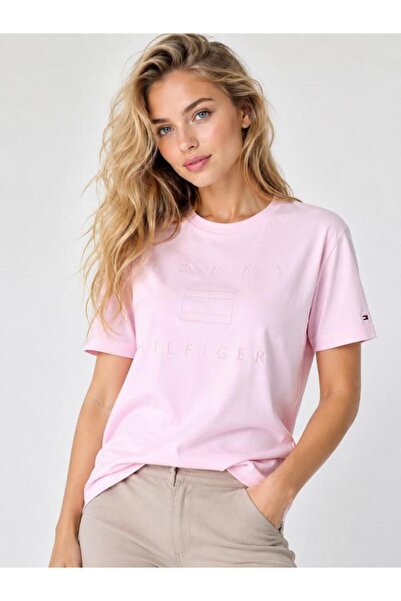 Tommy Hilfiger T-Shirt Metallic WW0WW33522 Rosa Regular Fit