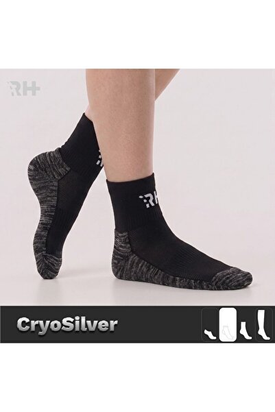 Rider Healthcare Cryo Silver + Towel Sole Short Silver Thread Socks — Black