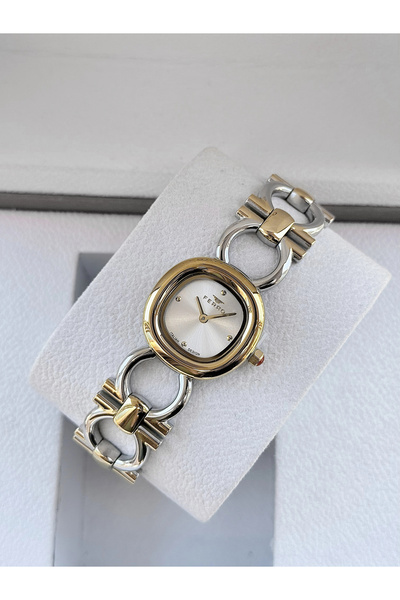 FERRO Yellow and Silver Steel Cord Women's Wristwatch Fl40175A-D 3 Atm Water ...