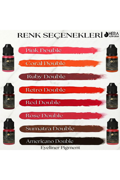 Hera Altın Oran 14 Adet 10ml Kalıcı Makyaj, Microblading, Dudak Renklendirme , Eyeliner Boyası Full Set