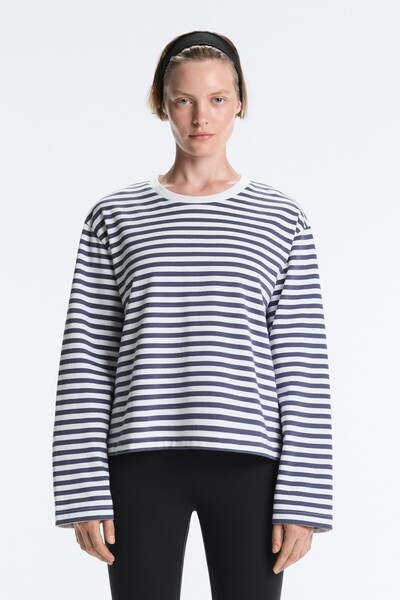 Oysho %100 Pamuklu Çizgili Boxy T-shirt